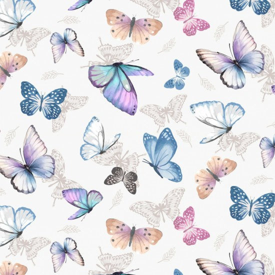 Nutex 82100 Butterfly Garden Pastel Butterfly 100% Cotton Fabric for Sewing & Crafts (Nutex Butterfly Garden 5)