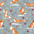 Nutex 82250 Colour 2 Snowy Fox Playing Wildlife Winter Grey Festive 100% Cotton Fabric For Sewing & Crafts (Nutex Snowy Fox 2)