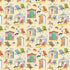 Nutex 82290 Coastal By Emma Ball Colour 103 Whimsical Seaside Beach Huts Beige/Sand 100% Cotton Fabric For Sewing & Crafts (Nutex Coastal 3)