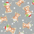 Nutex 82360 Colour 1 Highland Cows Tossed Christmas Festive Grey 100% Cotton Fabric For Sewing & Crafts (Nutex Highlands & Robins 1)