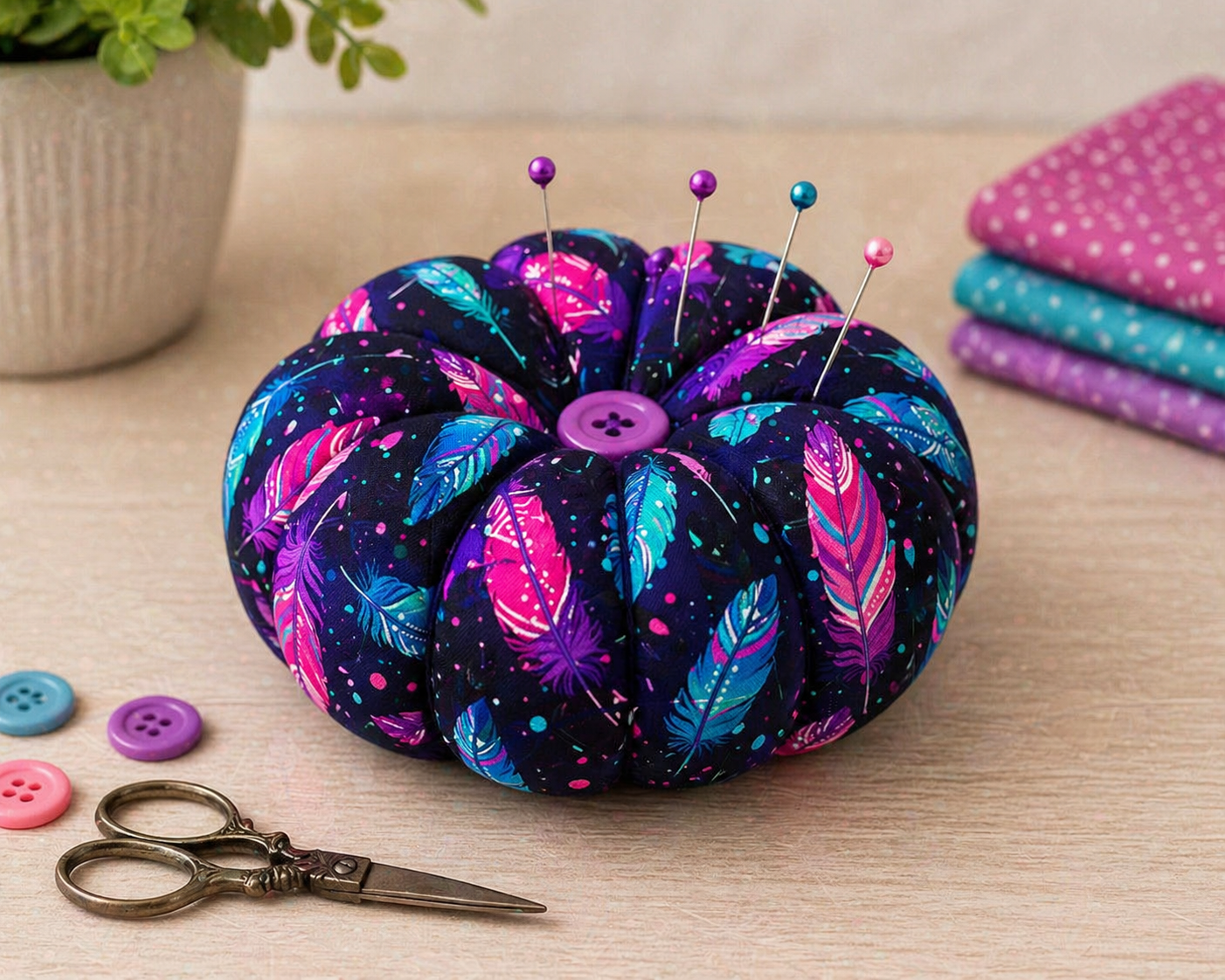 Crafty By Chatham Glyn CC415 MANTRA 100% Cotton Digital Extra Wide Fabric – Neon Feather Print Craft Fabric (CC Mantra)