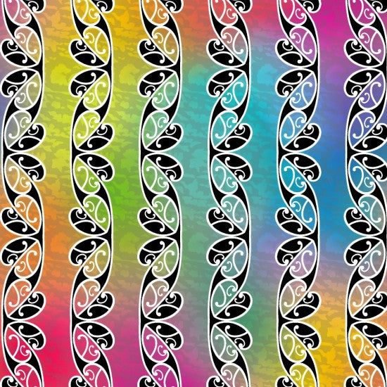 Nutex 85060 Koru Colour 3 Rainbow Abstract 100% Cotton Fabric for Sewing & Crafts (Nutex Koru 1)