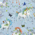 Nutex 89750 Pretty Please Colour 1 Unicorn Blue 100% Cotton Remnant (57cm x 112cm Nutex Pretty Please 1)