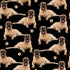 Quirky Cottons Powerful Loyal Mastiff Dog Breed Paw Prints Black Remnant (50cm x 156cm QC English Bull Mastiff)
