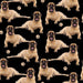 Quirky Cottons Powerful Loyal Mastiff Dog Breed Paw Prints Black Remnant (50cm x 156cm QC English Bull Mastiff)