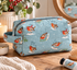 Nutex 81370 Colour 1 Winter Wonderland Cosy Charming Red Robin Christmas Festive Blue 100% Cotton Fabric For Sewing & Crafts (Nutex Wonderland 1)