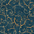 P & B Textiles BOUN 5883 N Golden Scroll Navy 100% Cotton Fabric for Sewing & Crafts (PB Bountiful 5)