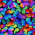 Timeless Treasures Packed Multi Bright Butterflies Multi-Coloured Remnant (43cm x 112cm TT Butterfly Magic 2)