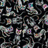 Timeless Treasures Tossed Skeleton Bones Cats Spooky Halloween Animal Black Remnant (30cm x 112cm TT Day Of The Dead 1)