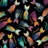 Timeless Treasures CAT-CD4003 Black Mosaic Abstract Cat Quilting Cotton Fabric Remnant (42cm x 112cm TT Sophisticat 1)