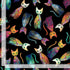 Timeless Treasures CAT-CD4003 Black Mosaic Abstract Cat Quilting Cotton Fabric Remnant (42cm x 112cm TT Sophisticat 1)