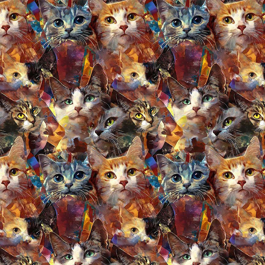 Timeless Treasures CAT CD4367 MULTI Kitty Collage Cats Animal 100% Cotton Fabric | Quilting, Dressmaking & Craft Fabric (TT Are You Kitten Me? 1)