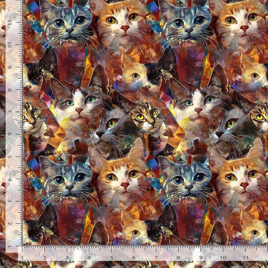 Timeless Treasures CAT CD4367 MULTI Kitty Collage Cats Animal 100% Cotton Fabric | Quilting, Dressmaking & Craft Fabric (TT Are You Kitten Me? 1)