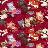 Timeless Treasures CAT CD8141 WINE Scaredy Cat 100% Cotton Fabric – Novelty Feline Print Quilting Fabric for Sewing & Crafts (FAT QUARTER - TT Movie Cats)