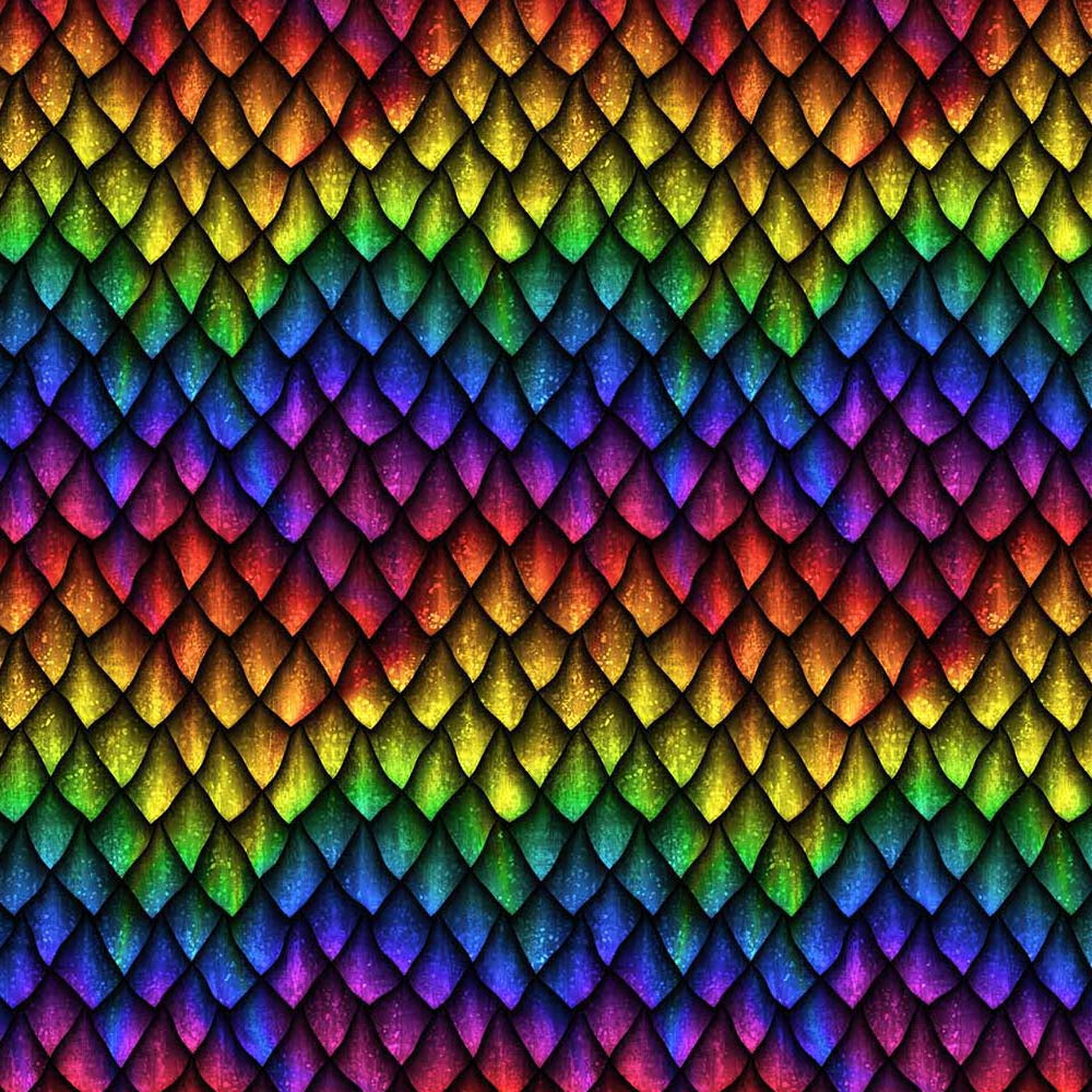 Crafty By Chatham Glyn CC275 DRAGON SCALES 1 100% Cotton Digital Extra Wide Fabric – Dragon Scales Rainbow Craft Fabric (CC Dragon Scales 1)