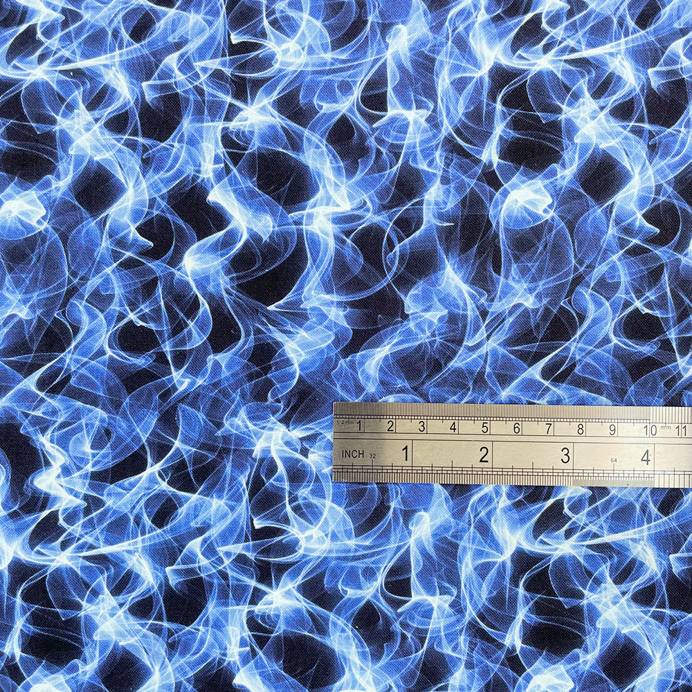 Crafty By Chatham Glyn CC277 FLAMES 100% Cotton Digital Extra Wide Fabric – Blue Flames Craft Fabric (CC Flames)
