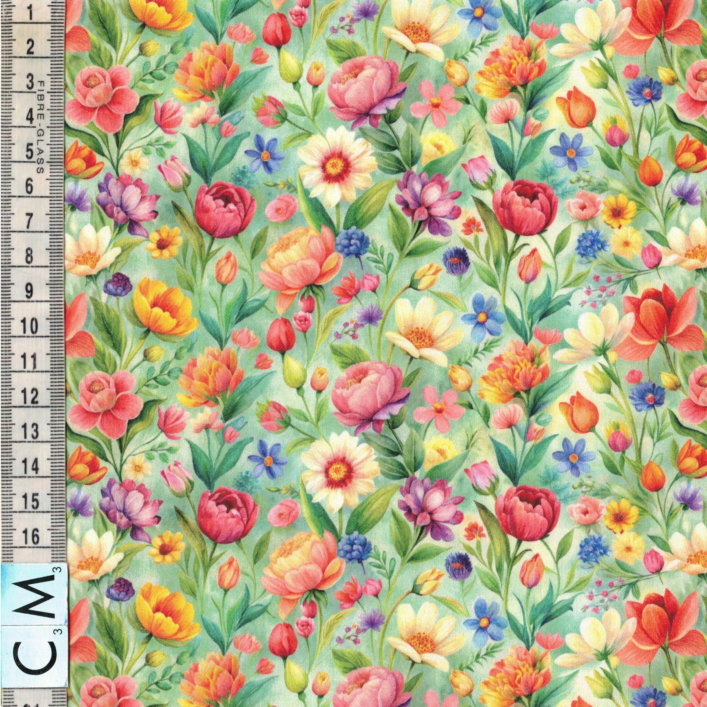 PREORDER Quirky Cottons Tulips Roses Garden Floral Flowers Nature Multi-Coloured (PREORDER QC Spring Blossom)