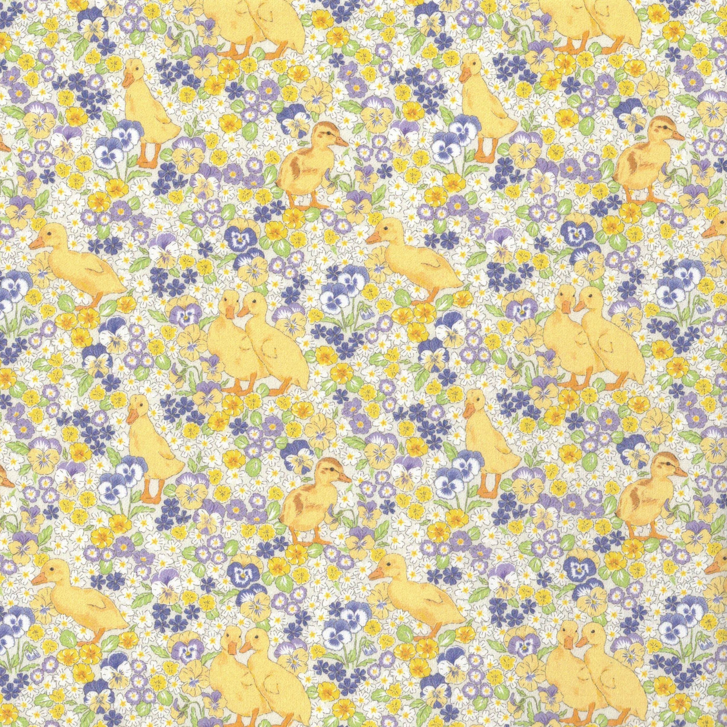 PREORDER Quirky Cottons Cute Yellow Chicks Animals Flowers Easter Multi-Coloured (PREORDER QC Duckington)