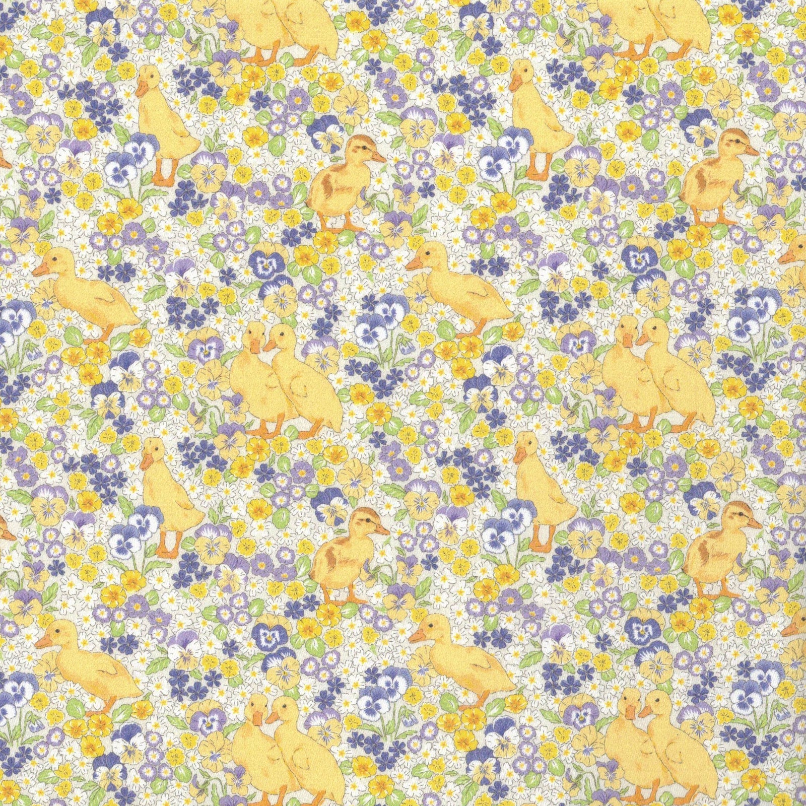 PREORDER Quirky Cottons Cute Yellow Chicks Animals Flowers Easter Multi-Coloured (PREORDER QC Duckington)