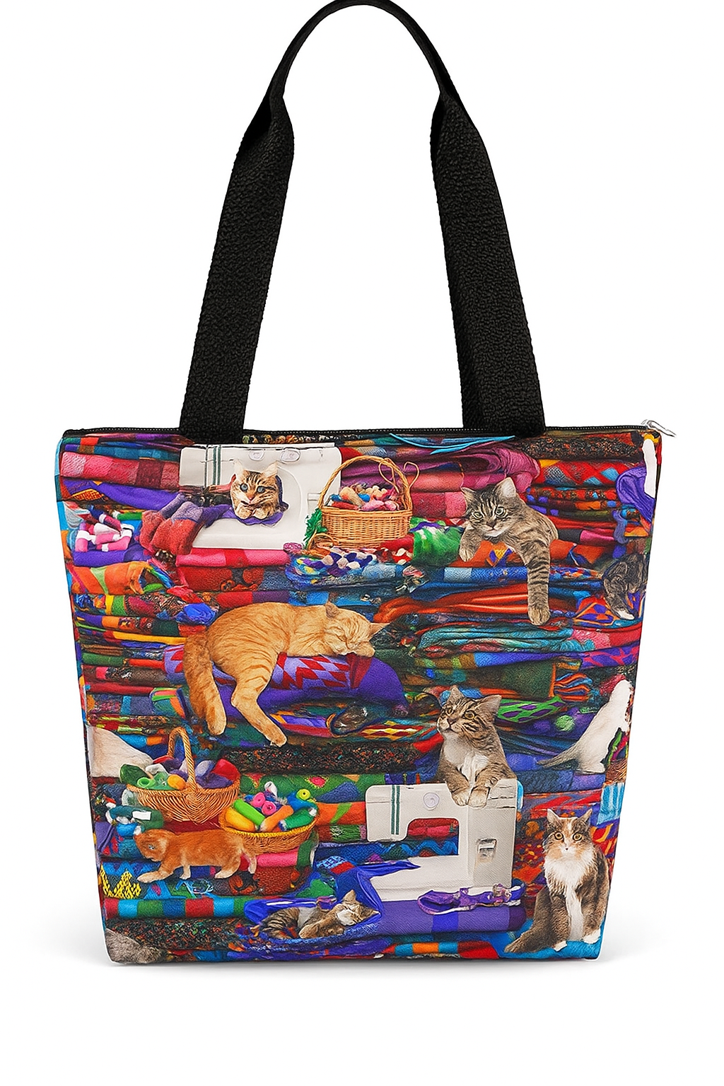 Timeless Treasures Cats On Quilts Kittens Hobbies Sewing Supplies Machine Multi-Coloured (TT Sewing Room 1)