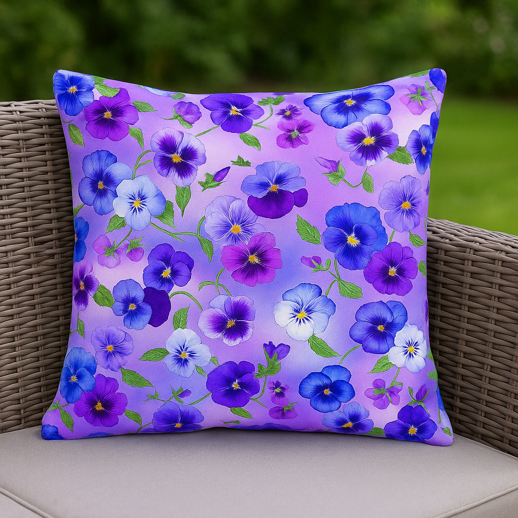 Timeless Treasures Small Pretty Delicate Pansy Bouquet Floral Flowers Nature Lilac (TT Pansy Perfection 2)