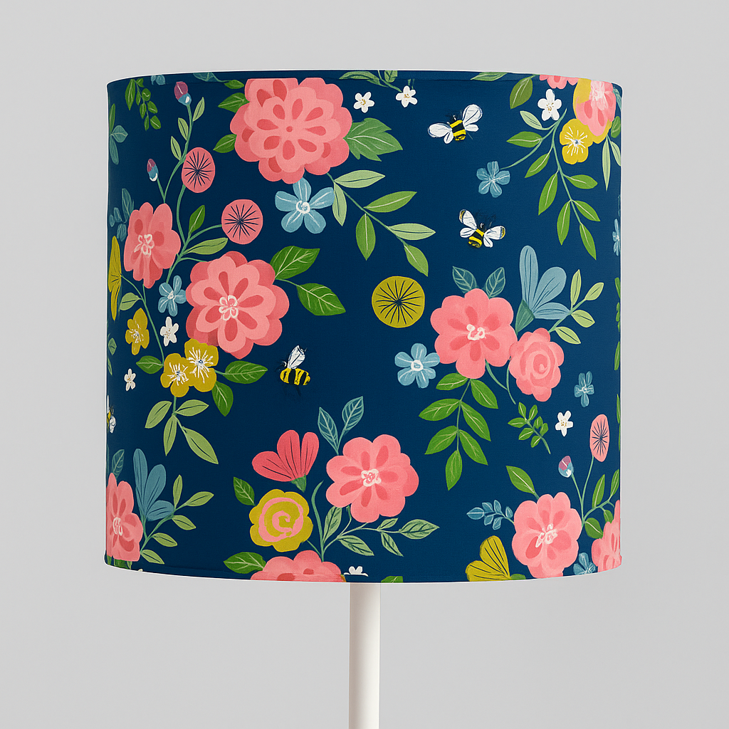 Nutex Pretty Florals Flowers Bouquet Bees Nature Navy (Wildflower Honey 1)