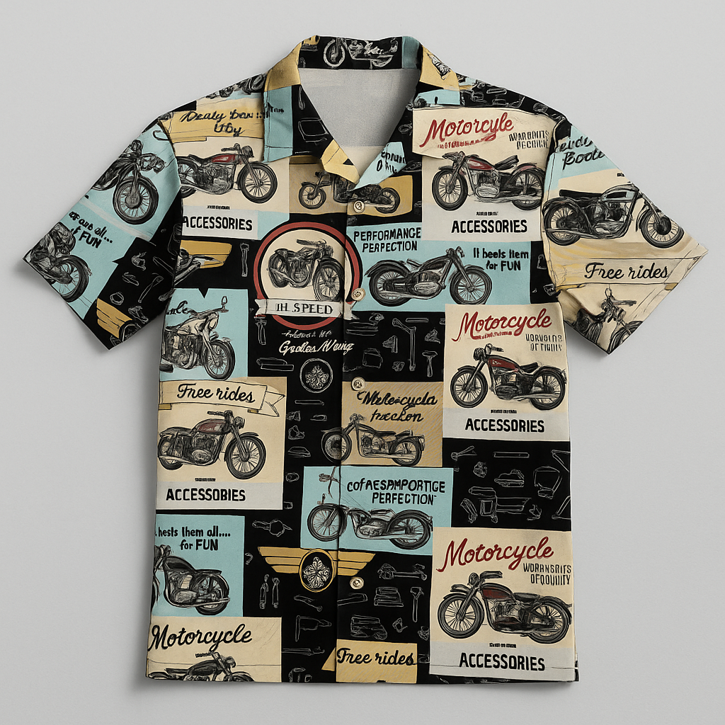 Nutex Motorcycle Hobby Bike Retro Vintage Text Graphics Montage Multi-Coloured (Live To Ride 2)