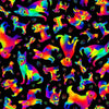 Timeless Treasures DOG CD8806  BLACK – Puparazzi Ombre Rainbow Cartoon Dogs 100% Cotton Remnant (24cm x 112cm TT Puparazzi 1)