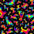 Timeless Treasures DOG CD8806  BLACK – Puparazzi Ombre Rainbow Cartoon Dogs 100% Cotton Remnant (24cm x 112cm TT Puparazzi 1)