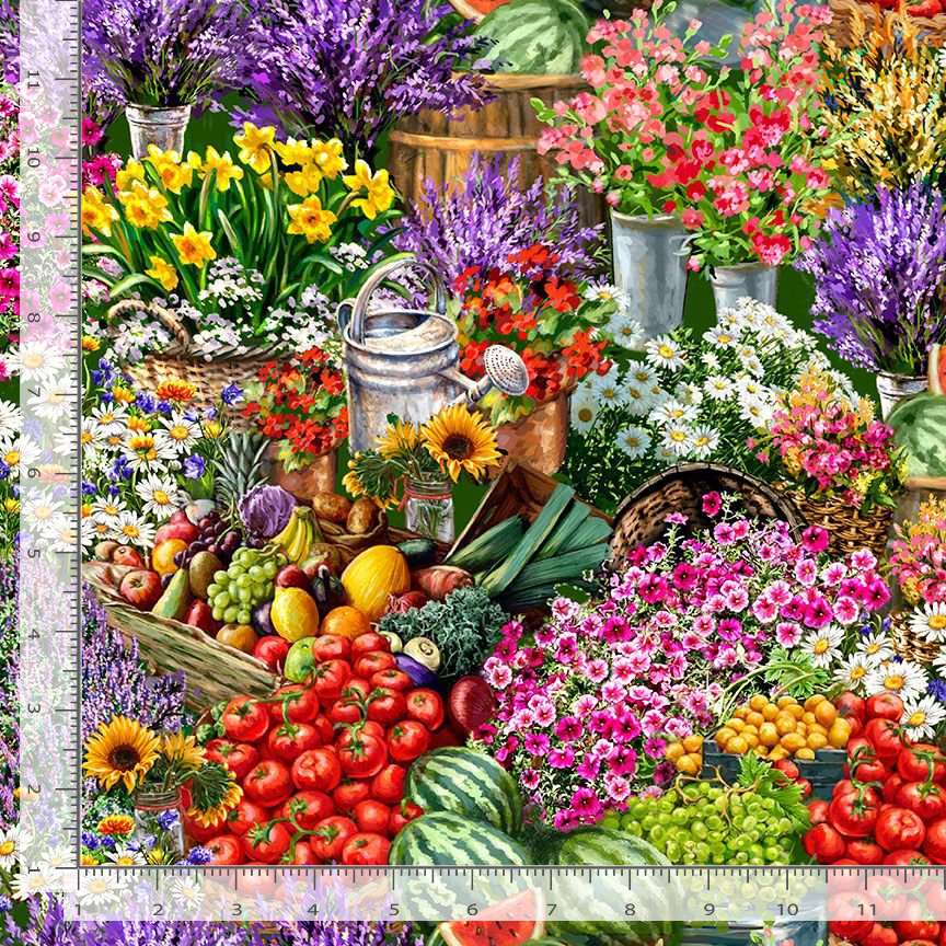 Timeless Treasures Fresh Farm Products & Floral Multi-Coloured (TT Farm Stand)