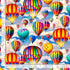 Timeless Treasures DONA-CD3719 Multi 100% Cotton Hot Air Balloon Fabric – Colourful Quilting, Patchwork & Craft Material (TT Tour Around The World 1)