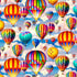 Timeless Treasures DONA-CD3719 Multi 100% Cotton Hot Air Balloon Fabric – Colourful Quilting, Patchwork & Craft Material (TT Tour Around The World 1)