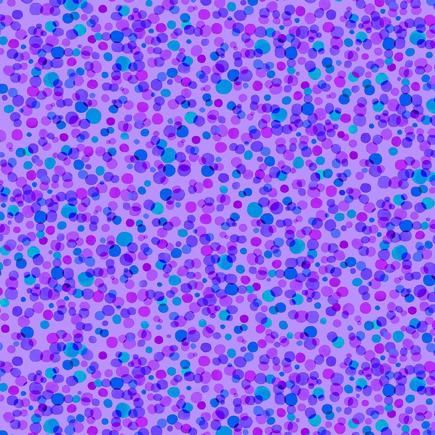 Timeless Treasures Hydrangea Dots Spots Pattern Purple Remnant (57cm x 112cm TT Midnight Bloom 3)