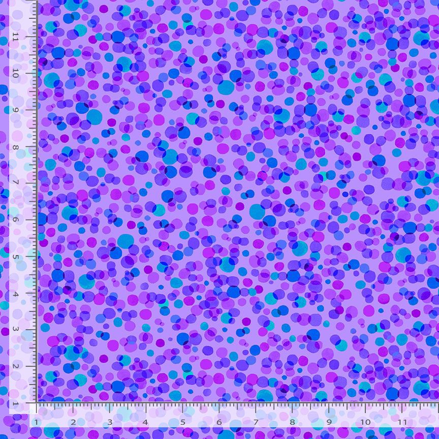 Timeless Treasures Hydrangea Dots Spots Pattern Purple Remnant (57cm x 112cm TT Midnight Bloom 3)