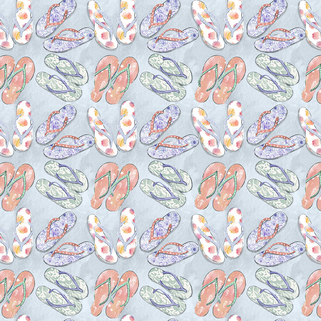 Dear Stella STELLA-DCJ3383 Flip-Flop Print Multi 100% Cotton Fabric – Quilting & Crafts (DS Aloha Flipflops)