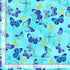 Timeless Treasures Flying Metallic Butterflies Blue (TT Escapade 5)