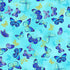 Timeless Treasures Pretty Flying Metallic Butterflies Blue Remnant (50cm x 112cm TT Escapade 5)