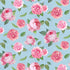 Timeless Treasures 100% Cotton Fabric Flowers Tossed Paris Pink Roses Blue Remnant (34cm x 112cm TT Belle Fleur 4)