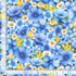 Timeless Treasures Medium Packed Floral Flowers Nature Blue (TT Bee & Bee Kind 2)