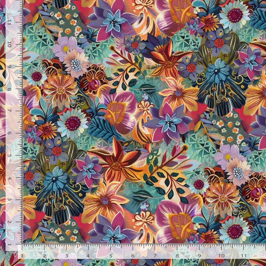 Timeless Treasures FLEUR-CD4117 Sage Botanical Boho Floral 100% Cotton Fabric | Quilting, Dressmaking & Craft Fabric (TT Calico Cat 5)