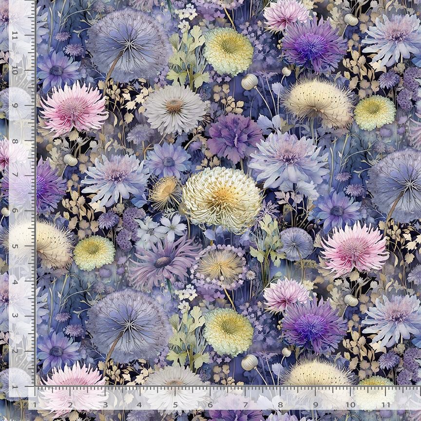 Timeless Treasures FLEUR CD4213 MULTI 100% Cotton Fabric – Vibrant Floral Print | Quilting & Dressmaking Fabric (TT Mystic Meadow 2)