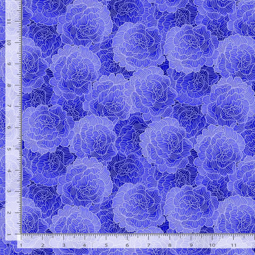 Timeless Treasures FLORA-CD4055 Blue Floral Quilting Cotton Fabric (TT Living Color 5)