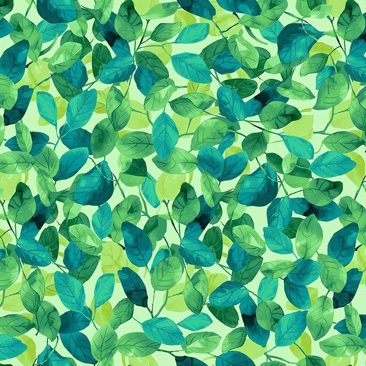Timeless Treasures FLORA-CD4057 Green Leaf Print Quilting Cotton Fabric (TT Living Color 7)