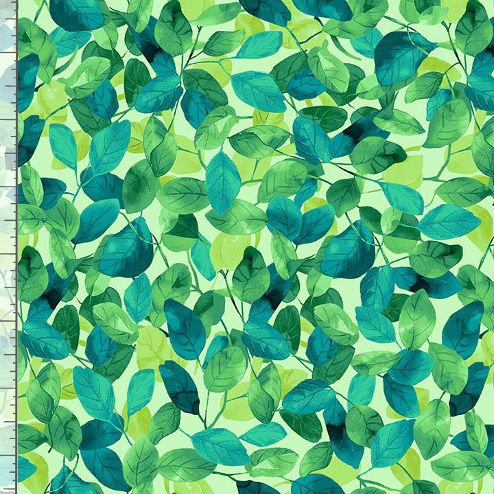 Timeless Treasures FLORA-CD4057 Green Leaf Print Quilting Cotton Fabric (TT Living Color 7)