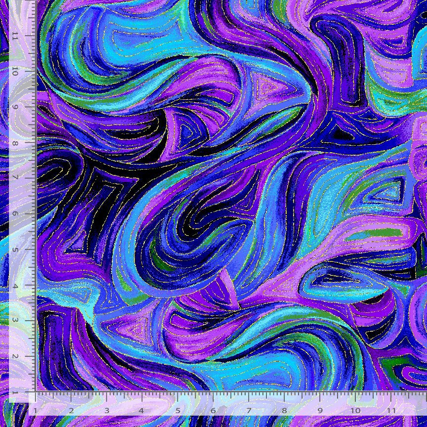 Timeless Treasures FLORA CM4107 PURPLE Evening Glow 100% Cotton Fabric – Abstract Swirl Metallic Fabric | Quilting, Dressmaking & Craft Fabric (TT Evening Glow 5)