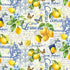 Timeless Treasures Lemon Fruit Food Collage Remnant (24cm x 112cm TT Limoncello 2)