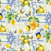 Timeless Treasures Lemon Fruit Food Collage Remnant (24cm x 112cm TT Limoncello 2)