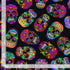 Timeless Treasures Bright Floral Multi-Coloured Sugar Skulls Halloween Spooky Black (TT Day Of The Dead 4)