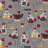 Timeless Treasures Fun Happy Knitting Chickens Animals Sewing Grey (TT Knit A Little Magic 1)