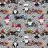 Timeless Treasures 100% Cotton Fabric Biker Gnomes Motorbike Grey (TT Bad To The Gnome 1)
